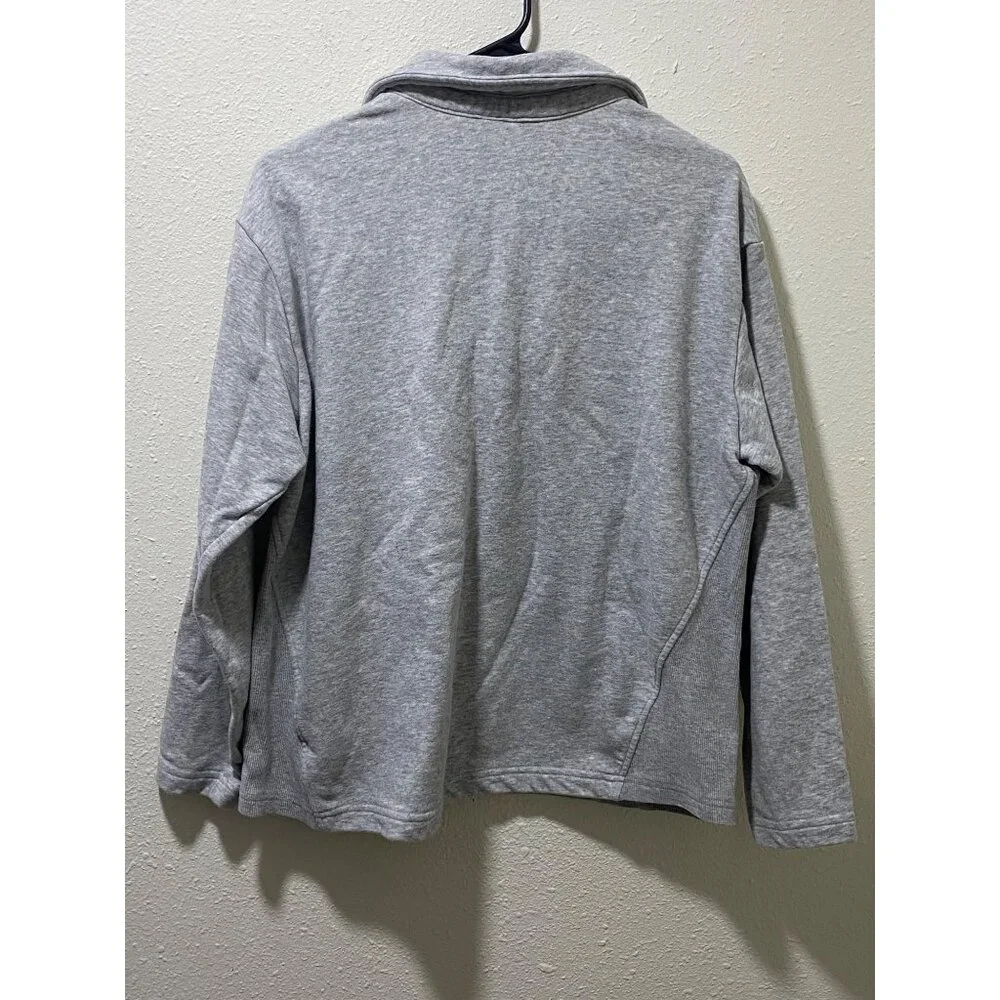 Time and Tru Womens Gray Split Neck Pullover Sweatshirt Top Size L 12-14 - Picture 7 of 11